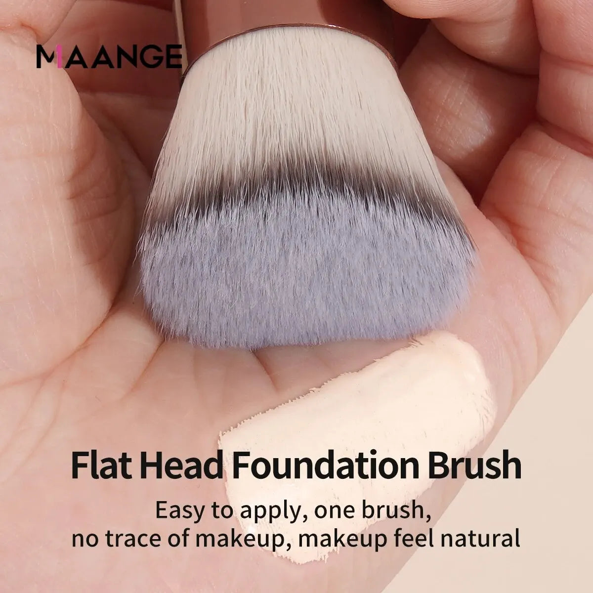 MAANGE 3-delars Sminkborstset – Foundation-, Concealer-, Ögonskuggs- & Ögonfransborste – Mjuka Syntetiska Strån – Sminkverktyg