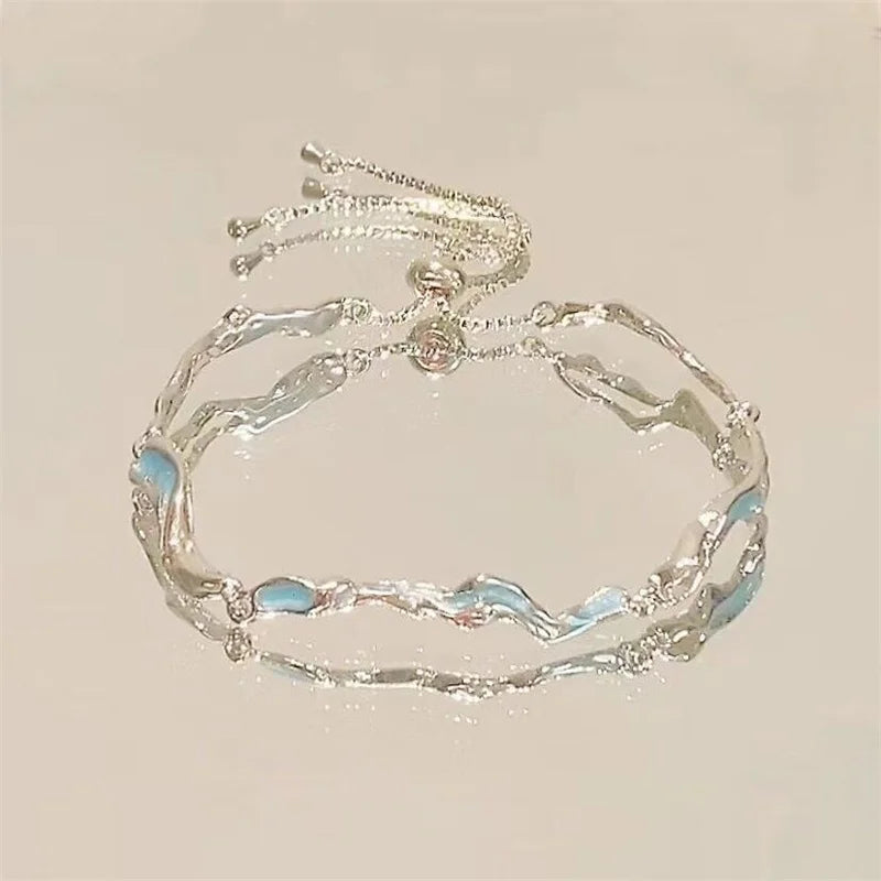 Elegant Kristallarmband med Blommor för Kvinnor – Y2K Stil med Måne, Körsbärsblom & Rosett – Lyxigt Designerarmband i Zirkon