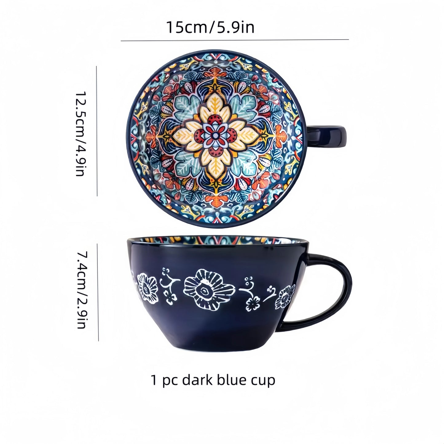 Bohemisk Morgontekopp, 400 ml Keramisk Kaffemugg för Familj, Kollegor, Lärare, Fruar, Makar, Systrar, Bröder – Rolig