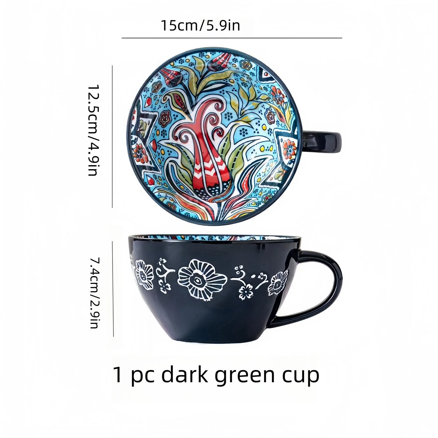 Bohemisk Morgontekopp, 400 ml Keramisk Kaffemugg för Familj, Kollegor, Lärare, Fruar, Makar, Systrar, Bröder – Rolig