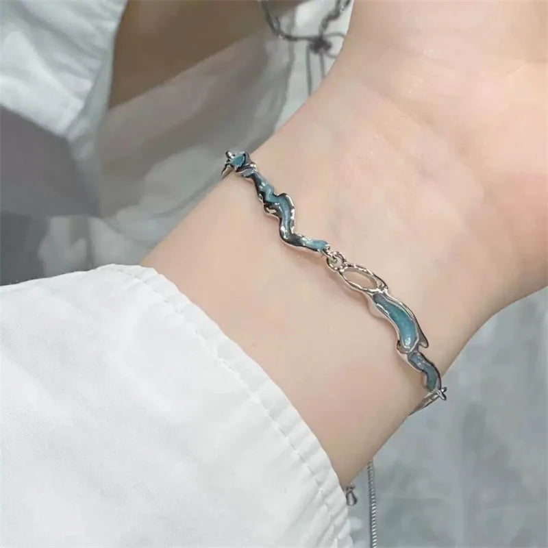 Elegant Kristallarmband med Blommor för Kvinnor – Y2K Stil med Måne, Körsbärsblom & Rosett – Lyxigt Designerarmband i Zirkon