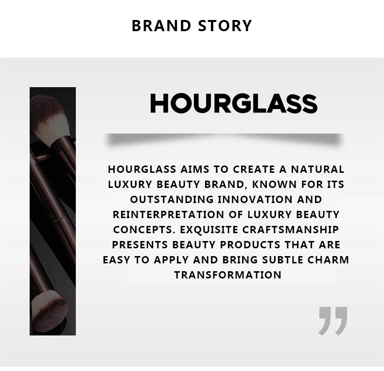 Hourglass Sminkborste Nr. 22 – Indragbar Rougeborste med Mjuka Hudvänliga Fibrer – Stilren Design – Enkel Ansiktsborste