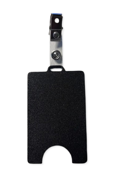 Slitstark ID-korthållare med utdragbar snörmekanism och clip