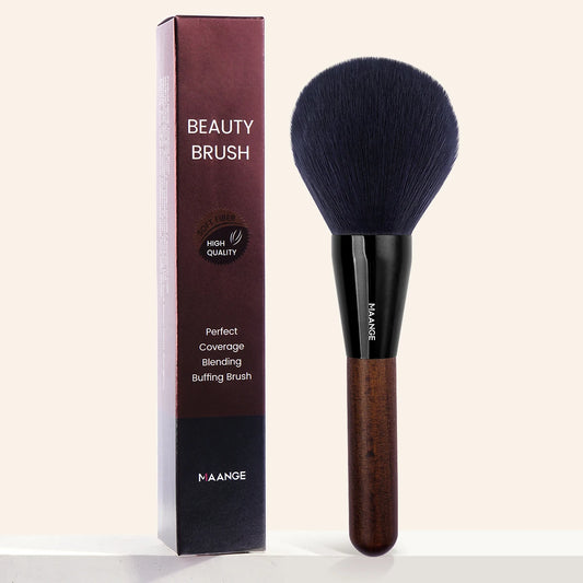 MAANGE 1ST Professionell Puderborste – Stor, Mjuk & Tätt Packad Borste för Rouge & Blending – Kosmetiskt Sminkverktyg – Perfekt som Skönhetspresent