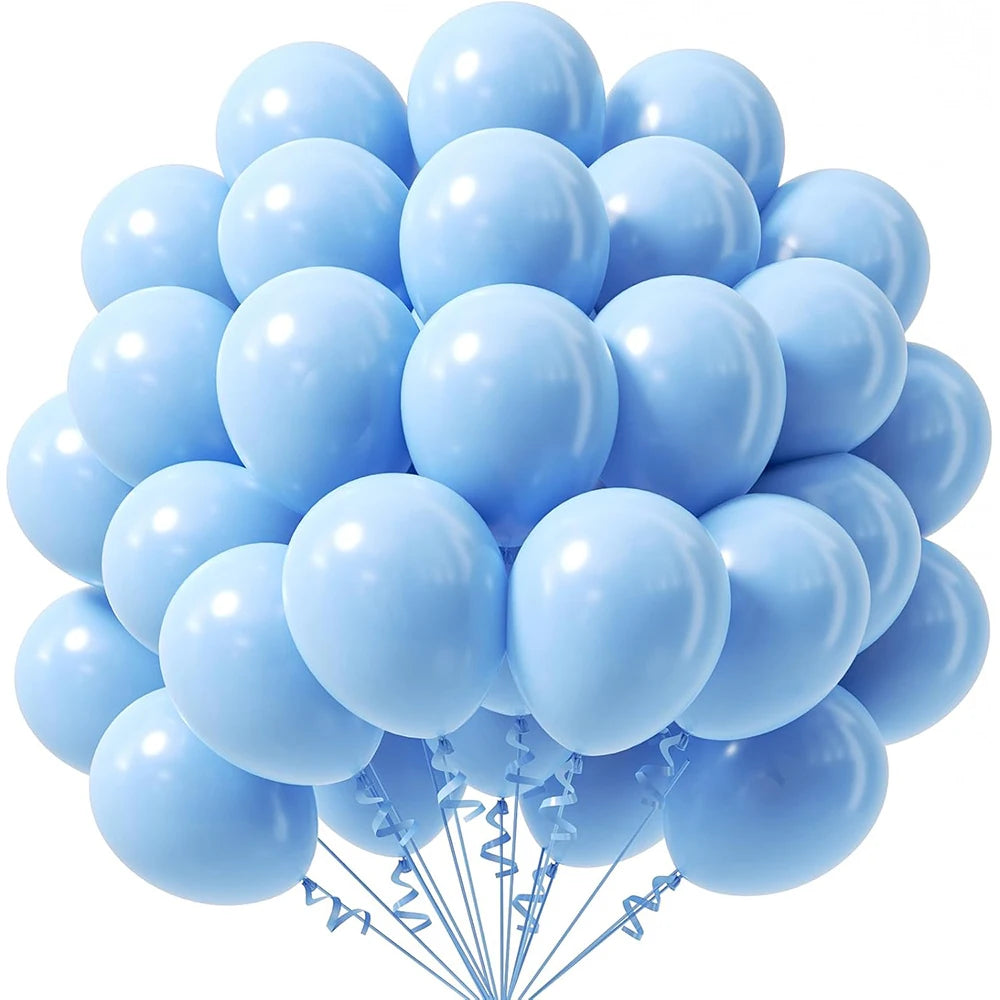 10/12-tums ballonger, 10/20/30 st – röda, kungligt blå, gula och djungelgröna ballonger. Perfekta för kalas, Student, babyshower och födelsedagsfestdekoration.