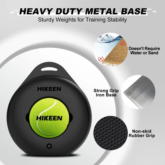 Hikeen Premium Tennis Trainer Rebound med metallbas, portabelt solo-tennisträningsset med 3 högelastiska bollar