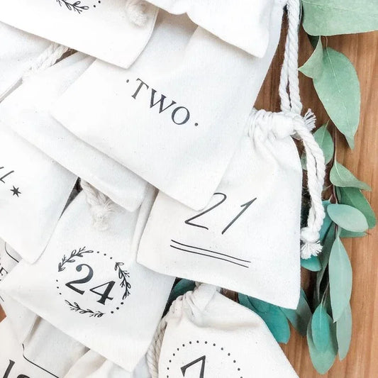 2025 Julkalenderpåse – God Jul Strumpa för Hem, Dörr, Bord, Spiselkrans – Juldekoration, Present till Barn, Pojke, Flicka