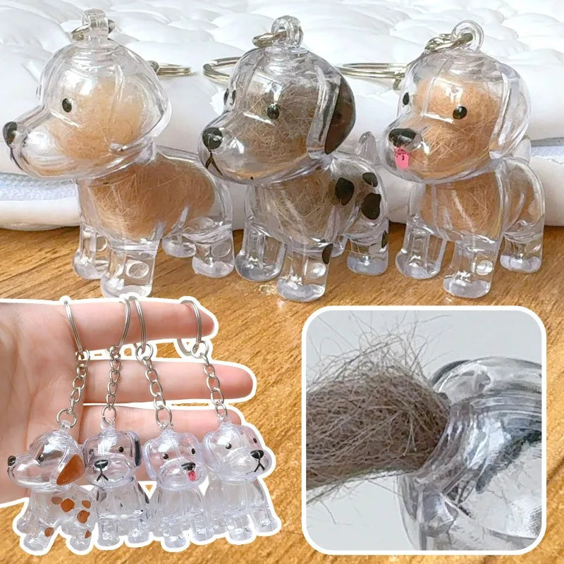 Nyckelring med Transparent Kapsel för Hundhår – Förvaringshänge, Minnesdekoration, DIY-smycke – Gåva till Djurälskare, Heminredning